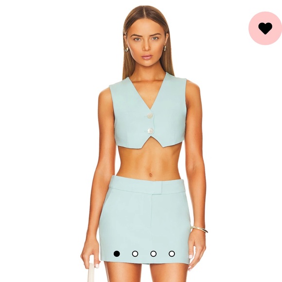 Revolve L’Academie oslia cropped vest and mini skirt matching set